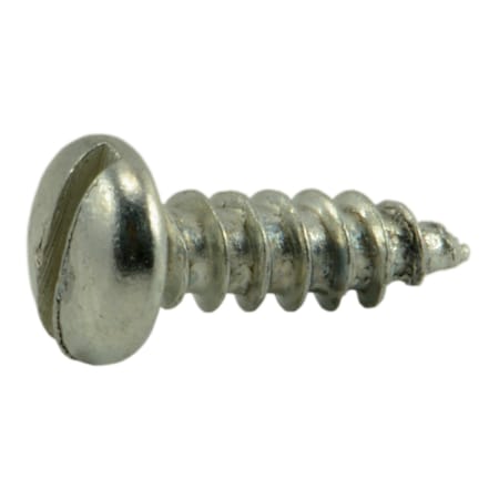 Sheet Metal Screw, #4 X 3/8 In, Zinc Plated Steel Pan Head Slotted Drive, 100 PK